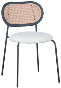 Καρέκλα Vintage 03-1062 47x55x76cm Black-White Μέταλλο,Ύφασμα