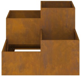 vidaXL Κηπουρική Γλάστρα 80x80x60 εκ Ανοξείδωτο Χάλυβα