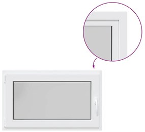 vidaXL Παράθυρο Υπογείου "RISOR" 100x50 εκ. Ανακλινόμενο & Περιστρεφόμενο DIN Αριστερά Λευκό