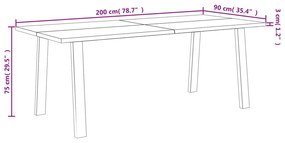 ΤΡΑΠΕΖΑΡΙΑ 200 X 90 X 75 ΕΚ. ΑΠΟ ΜΑΣΙΦ ΞΥΛΟ ΑΚΑΚΙΑΣ 353299