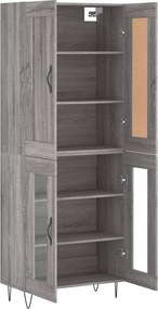 vidaXL Ντουλάπι Γκρι Sonoma 69,5 x 34 x 180 εκ. Επεξεργασμένο Ξύλο