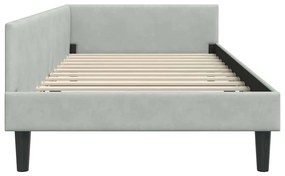 vidaXL Πλαϊνό Κρεβάτι με κεφαλάρι Ανοιχτό γκρι 90 x 190 cm