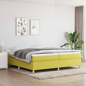 Κρεβάτι Boxspring με Στρώμα Πράσινο 200x200 εκ. Υφασμάτινο - Πράσινο