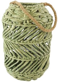 Φανάρι Σχοίνινο Μακραμέ 012.862101077 22x54cm Green Rope