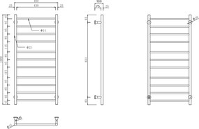 Karag Trumpet 1000 Nero 48x100 - Θερμαντικό σώμα μπάνιου