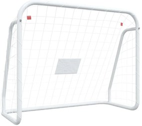 vidaXL Τέρμα Ποδοσφαίρου με Δίχτυ Λευκό 125x96x60εκ Ατσάλι/Πολυεστέρας