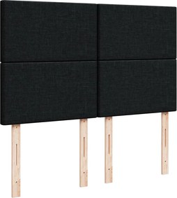 vidaXL Κρεβάτι Boxspring με Στρώμα Μαύρο 140x190 εκ. Υφασμάτινο