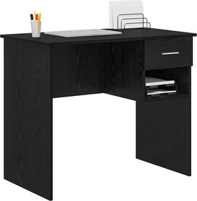 vidaXL Γραφείο με ράφι Μαύρη Οξυά 90 x 49 x 75 εκ Επεξεργασμένο ξύλο