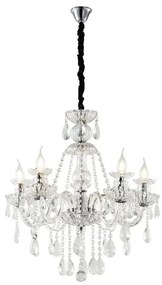 Artekko Chandelier Πολυέλαιος 8φωτος Διάφανο Κρύσταλλο (80x80x70)cm