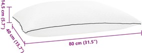 vidaXL Μαξιλάρι Ύπνου Shread Λευκό 80 x 40 x 14,5 εκ Αφρός Μνήμης