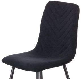 Καρέκλα Rena ύφασμα μαύρο-πόδι μαύρο μεταλλικό 48x55x90