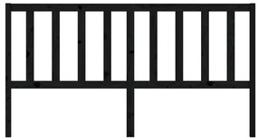 vidaXL Κεφαλάρι Κρεβατιού Μαύρο 206 x 4 x 100 εκ. Μασίφ Ξύλο Πεύκου