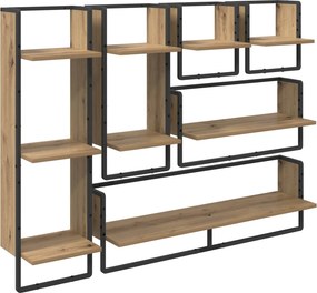 vidaXL Σετ ραφιών τοίχου Επιτοίχιο 6 pcs Artisan Oak 100 x 25 x 30 cm