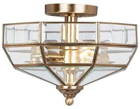 Πλαφονιέρα Φωτιστικό Οροφής 2xE27 60W IP20 Old Park Elstead Lighting OLD-PARK-AB Ορείχαλκος