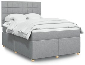 ΚΡΕΒΑΤΙ BOXSPRING ΜΕ ΣΤΡΩΜΑ ΑΝΟΙΧΤΟ ΓΚΡΙ 140X200 ΕΚ. ΥΦΑΣΜΑΤΙΝΟ 3293603