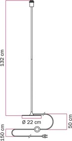 Επιδαπέδιος Ορθοστάτης MAG-Y με Υποδοχή για Αμπαζούρ Λευκό