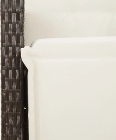 vidaXL Σετ Τραπεζαρίας Κήπου 5 Τεμαχίων Καφέ Συνθ. Ρατάν με Μαξιλάρια