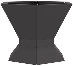 vidaXL Σκηνίδιο Φωτιάς Εξαγώνιο Μαύρο 50x50x40 εκ Ατσάλι