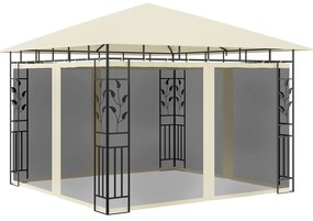 vidaXL Κιόσκι με Αντικουνουπικό Δίχτυ Κρεμ 3x3x2,73 μ. 180 γρ./μ²