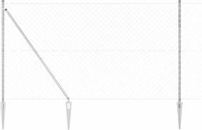 vidaXL Αυλή από αλυσίδα με ακίδες 10 x 1,5 m Γαλβανισμένος Χάλυβας