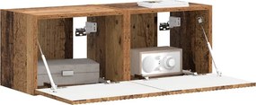 vidaXL Ντουλάπι Τηλεόρασης Τοίχου 2 pcs Παλιό Ξύλο Επεξεργασμένο Ξύλο
