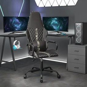 vidaXL Καρέκλα Gaming Μασάζ Μαύρο/Παραλλαγή από Συνθετικό Δέρμα