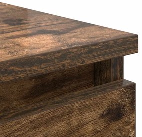Συρταριέρα με Συρτάρια Καπνιστή Δρυς 37,5x35x99 εκ. Επεξ. Ξύλο - Καφέ