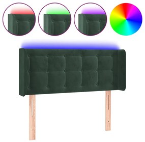 Κεφαλάρι Κρεβατιού LED Σκούρο Πράσινο 83x16x78/88 εκ. Βελούδινο 3123703