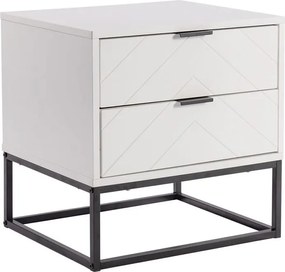 DIANO Κομοδίνο με 2 Συρτάρια, Άσπρο   1τμχ