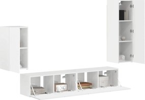 vidaXL Σετ επίπλου τηλεόρασης 4 pcs Υψηλής γυαλάδας λευκό