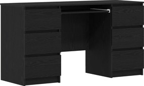 vidaXL Γραφείο Μαύρη Οξυά Επεξεργασμένο Ξύλο 140 x 50 x 76 εκ.