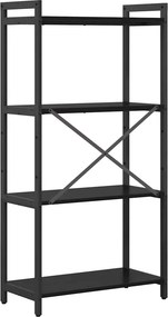vidaXL Ράφι Βιβλίων Μαύρη Οξυά 60 x 30 x 120 εκ Επεξεργασμένο ξύλο