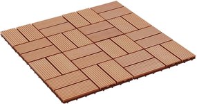 vidaXL Πλάκα Κατασκευής 11 pcs Ξύλο teak 30 x 30 cm WPC
