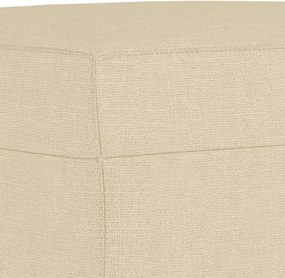 vidaXL Υποπόδιο Κρεμ 60x50x41 εκ. Υφασμάτινο