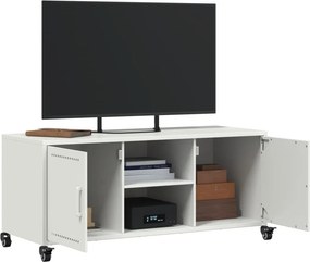 vidaXL Έπιπλο Τηλεόρασης Λευκό 100,5x39x43,5 εκ. Ατσάλι