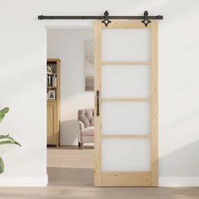 vidaXL Συρόμενη Πόρτα  με Σετ Υλικού 78x202 εκ. Στέρεο Ξύλο Πεύκο