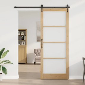 vidaXL Εσωτερική Πόρτα με Γυαλί Καφέ 93 x 232 εκ.