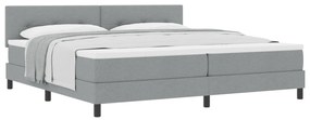 vidaXL κρεβάτι με Βάση  με Στρώμα Ανοιχτό Γκρι 200x200 cm Ύφασμα