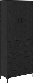 vidaXL Highboard Μαύρη Οξυά 69,5 x 34 x 180 εκ. Επεξεργασμένο ξύλο