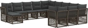 vidaXL Σετ Καναπέ Κήπου 12 pcs Γκρι συνθετικό ρατάν