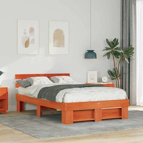 vidaXL Σκελετός Κρεβατιού Καφέ κεριού 140 x 190 cm Μασίφ ξύλο πεύκου