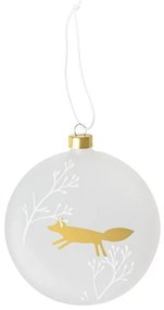 Χριστουγεννιάτικο Στολίδι Frosted Bauble Fox LBTRD0092374 10cm White-Gold Raeder