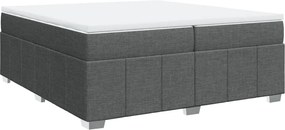 vidaXL Κρεβάτι Boxspring με Στρώμα Σκούρο Γκρι 200x200 εκ. Υφασμάτινο