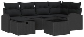 vidaXL Σετ Καναπέ Κήπου 7 pcs Μαύρο 234 x 124 x 85 εκ Πολυ ράταν