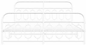 vidaXL Πλαίσιο Κρεβατιού με Κεφαλάρι&Ποδαρικό Λευκό 183x213εκ. Μέταλλο