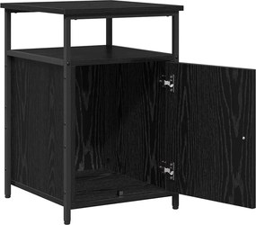 vidaXL Κομοδίνο Μαύρη δρυς Επεξεργασμένο ξύλο