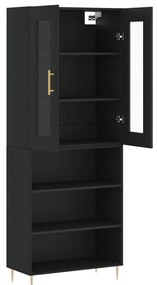 vidaXL Ντουλάπι Μαύρο 69,5x34x180 εκ. από Επεξεργασμένο Ξύλο