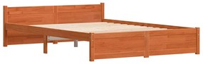 vidaXL Σκελετός Κρεβατιού Καφέ κεριού 140 x 200 cm Μασίφ ξύλο πεύκου