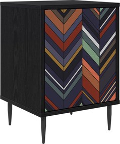 vidaXL Κομοδίνο OMMEN Μαύρη Δρυς 36 x 33 x 51 εκ. Επεξεργασμένο Ξύλο