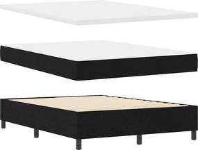 vidaXL LED Κρεβάτι με βάθρο με στρώμα Μαύρο 160 x 200 cm ύφασμα